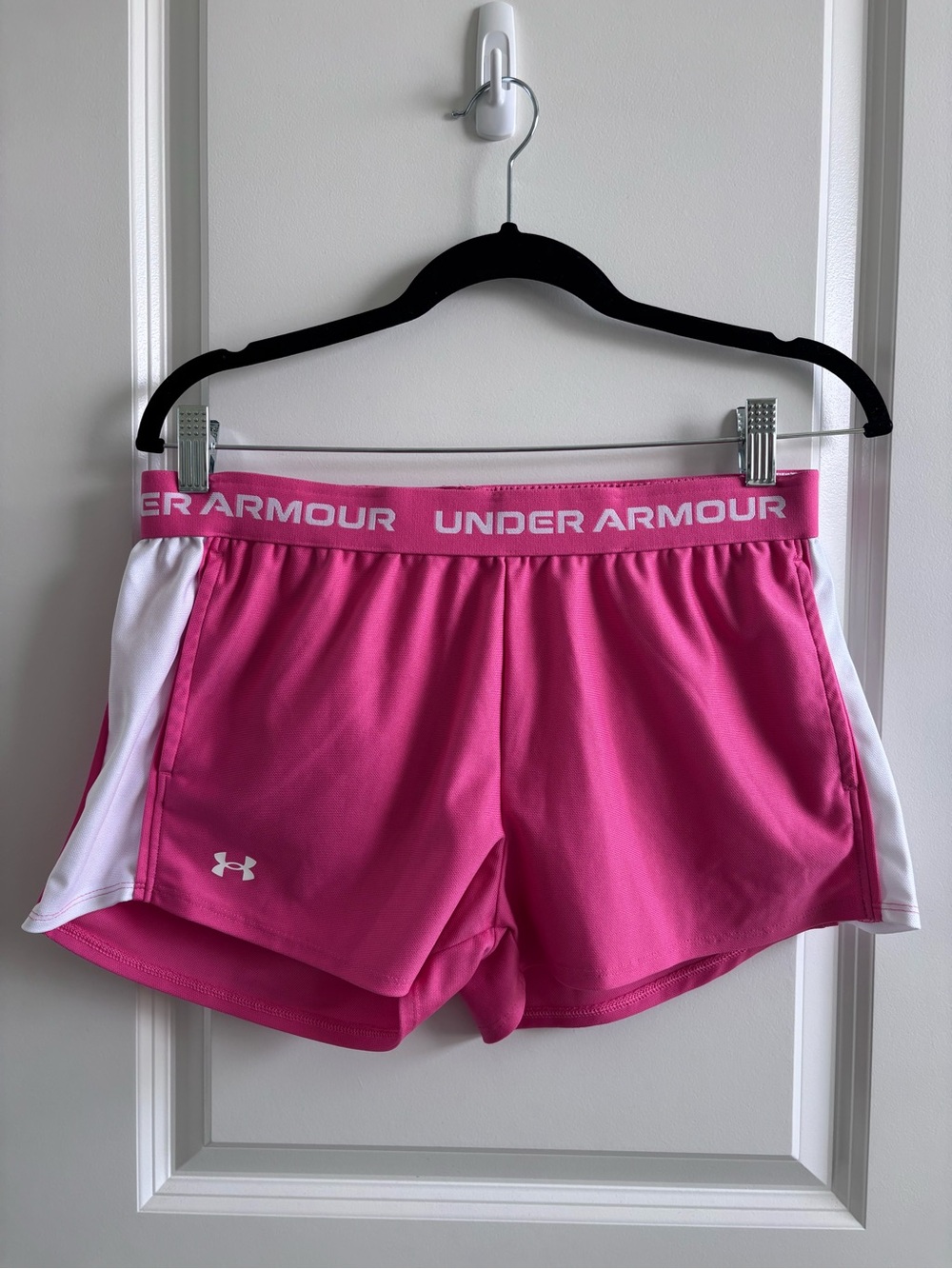 Under Armour Pink and White Girls XL or Women’s S Athletic Shorts